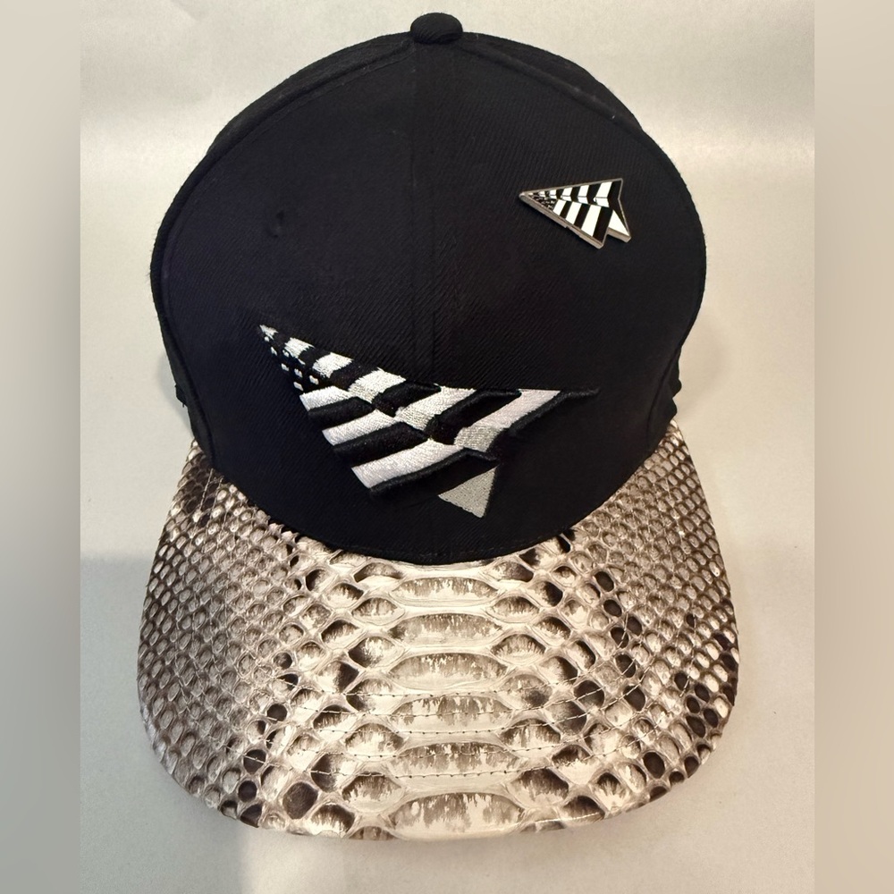 New Era x ROC Nation 59Fifty Custom Snakeskin Strapback Cap Black JayZ Used RARE